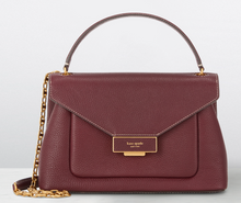 Load image into Gallery viewer, Kate Spade Gramercy Shoulder Bag Red Medium Convertible Leather Flap Chain