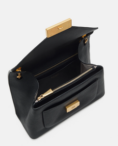 Kate Spade Gramercy Shoulder Bag Black Medium Convertible Leather Flap Chain