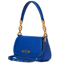 Load image into Gallery viewer, Kate Spade Gramercy Small Flap Shoulder Bag Blueberry Leather Crossbody Chain