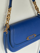 Load image into Gallery viewer, Kate Spade Gramercy Shoulder Bag Small Flap Blueberry Leather Crossbody Chain