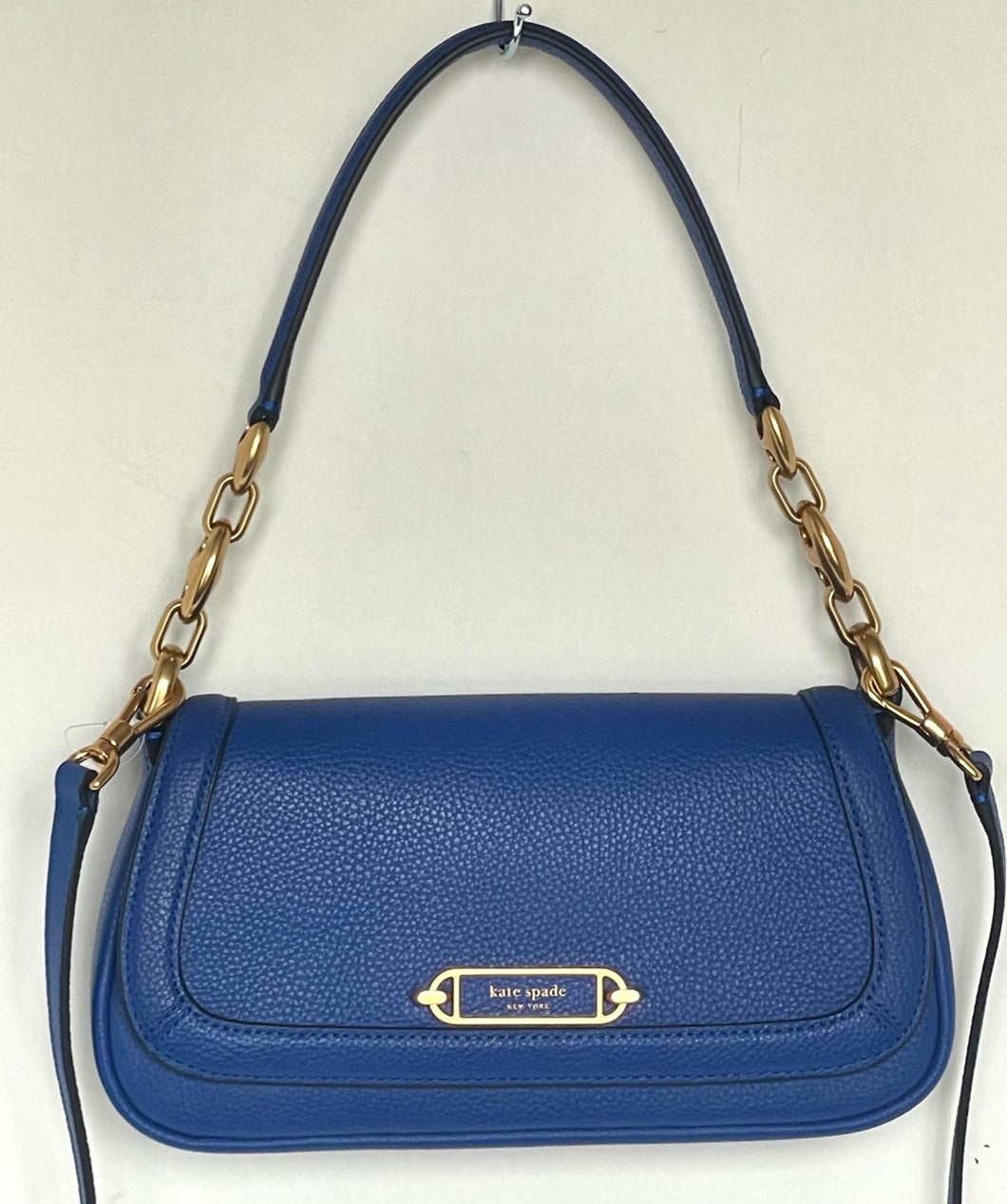 Kate Spade Gramercy Small Flap Shoulder Bag Blueberry Leather Crossbody Chain