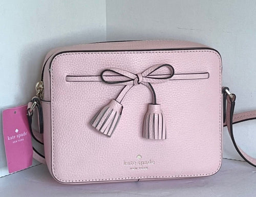 Kate Spade Hayes Camera Bag Medium Crossbody Pink Leather Tassels