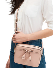 Load image into Gallery viewer, Kate Spade Hayes Camera Bag Medium Crossbody Pink Leather Tassels