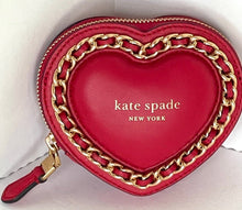 Load image into Gallery viewer, Kate Spade Heart Amour Puffy 3D Coin Wallet Womens Small Red Leather Purse