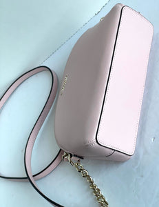 Kate Spade Hilli Dome Crossbody Small Chalk Pink Saffiano Leather Shoulder Bag