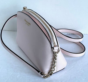 Kate Spade Hilli Dome Crossbody Small Chalk Pink Saffiano Leather Shoulder Bag