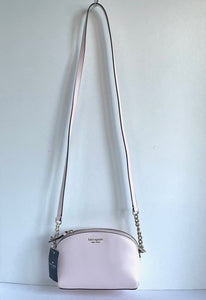 Kate Spade Hilli Dome Crossbody Small Chalk Pink Saffiano Leather Shoulder Bag