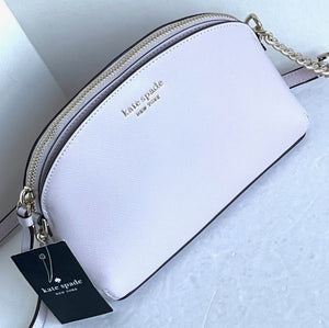 Kate Spade Hilli Dome Crossbody Small Lilac Pink Saffiano Leather Shoulder Bag