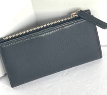 Load image into Gallery viewer, Kate Spade Jackson Small Slim Bifold Wallet Womens Black Leather Zip Snap