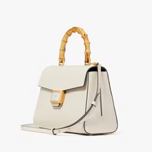 Load image into Gallery viewer, Kate Spade Katy Bamboo Medium Top-handle White Leather Crossbody Bag