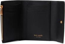 Load image into Gallery viewer, Kate Spade Katy Bifold Flap Wallet Womens Black Quilted Leather Compact