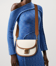 Load image into Gallery viewer, Kate Spade Katy Colorblock Convertible Saddle Bag Crossbody Halo White Brown