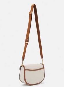 Kate Spade Katy Colorblock Convertible Saddle Bag Crossbody Halo White Brown