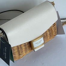 Load image into Gallery viewer, Kate Spade Katy Crossbody Women&#39;s Small White Leather Wicker Flap Shoulder Bag