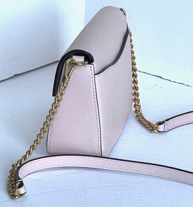 Kate Spade Katy Flap Chain Crossbody Mochi Pink Textured Leather Shoulder Bag