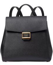 Load image into Gallery viewer, Kate Spade Katy Backpack Medium Flap Black Leather Adjustable Original Pkg