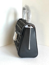 Load image into Gallery viewer, Kate Spade Katy Medium Top-handle Tweed Bag Black Leather Crossbody Orig PKG