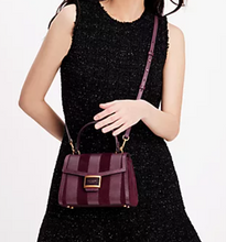 Load image into Gallery viewer, Kate Spade Katy Small Top-handle Striped Lizard-embossed Leather Crossbody