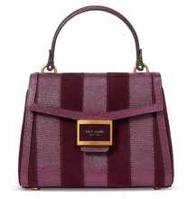 Load image into Gallery viewer, Kate Spade Katy Small Top-handle Striped Lizard-embossed Leather Crossbody
