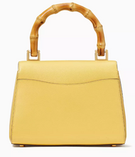 Load image into Gallery viewer, Kate Spade Katy Textured Leather Bamboo Small Top-handle Yellow Crossbody Bag