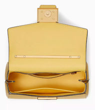 Load image into Gallery viewer, Kate Spade Katy Textured Leather Bamboo Small Top-handle Yellow Crossbody Bag