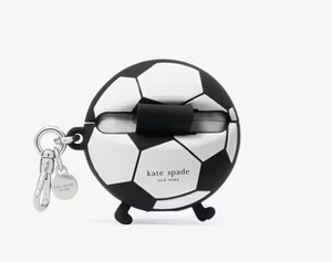 Kate Spade Kickoff 3d Ball Airpod Pro 2nd Gen Case Soccer Black White Keyring