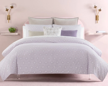 Load image into Gallery viewer, Kate Spade King Duvet Cover Set 3 Piece Pink Breezy Blocks Cotton Twill Lavender