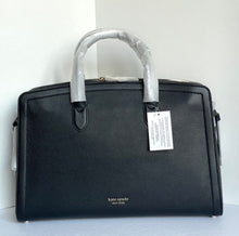 Load image into Gallery viewer, Kate Spade Knott Commuter Bag Laptop Tote Womens Black Large Leather Crossbody