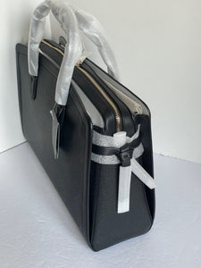 Kate Spade Knott Commuter Bag Laptop Tote Womens Black Large Leather Crossbody