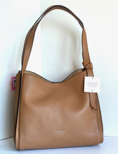 Load image into Gallery viewer, Kate Spade Knott Large Shoulder Bag Brown Leather Satchel 13in Laptop Bungalow