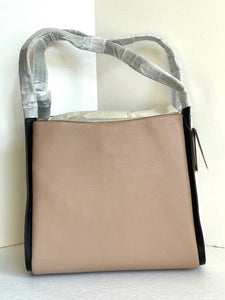 Kate Spade Knott Large Shoulder Bag Womens Beige Leather Satchel 13in Laptop