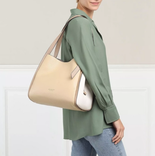 Kate Spade Knott Large Leather Shoulder Bag Brown White Colorblock ORIGPKG