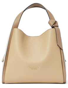 Kate Spade Knott Medium Crossbody Beige Leather Satchel Shoulder Bag Colorblock