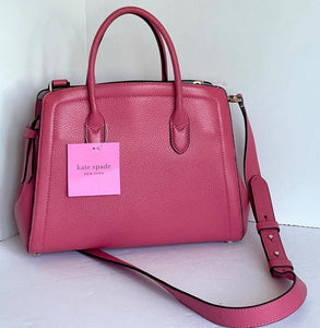 Kate Spade Knott Medium Satchel Pink Leather Crossbody Shoulder Bag Orchid