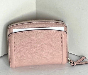 Kate Spade Knott Small Compact Wallet Womens Mochi Pink Leather Bifold Snap Coin