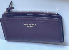 Load image into Gallery viewer, Kate Spade Knott Wallet Womens Cherry Burgundy Leather Bifold Slim Zip Snap