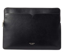 Load image into Gallery viewer, Kate Spade Laptop Sleeve Case Black Leather Padded Computer Pouch Scratch Resistant