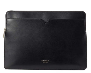Kate Spade Laptop Sleeve Case Black Leather Padded Computer Pouch Scratch Resistant
