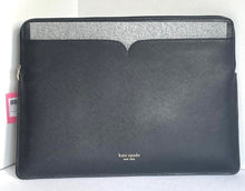 Load image into Gallery viewer, Kate Spade Laptop Sleeve Spencer Case Black Leather Padded Computer Pouch