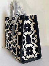 Load image into Gallery viewer, Kate Spade Large Manhattan Monogram Chenille Tote Black White Bag ORIG PKG