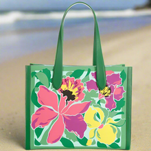 Load image into Gallery viewer, Kate Spade Large Manhattan Orchid Bloom Canvas Over The Shoulder Tote