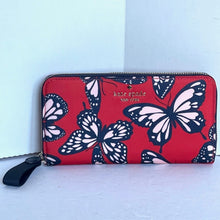 Load image into Gallery viewer, Kate Spade Little Better Sam Wallet Butterfly Womens Red Large Accordian Nylon