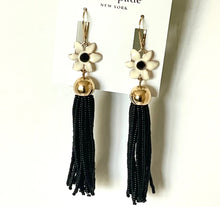 Load image into Gallery viewer, Kate Spade Lovely Lillies Tassel Earrings Enamel Beaded Long Floral Lever Back