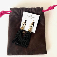 Load image into Gallery viewer, Kate Spade Lovely Lillies Tassel Earrings Enamel Beaded Long Floral Lever Back