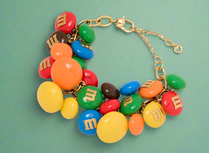 Kate Spade M&M Statement Bracelet Rainbow Gold Novelty Candy Gift Box