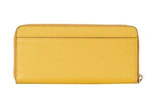 Kate Spade Margaux Wallet Womens Yellow Leather Slim Accordian Zip Boxed