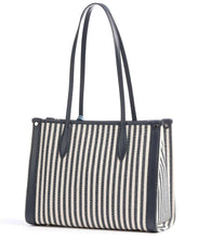 Load image into Gallery viewer, Kate Spade Women’s Market Stripe Medium Canvas Leather Tote Shoulder Bag