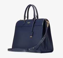 Load image into Gallery viewer, Kate Spade Morgan Laptop Bag Work Tote Womens Blue Leather Shoulder Bag