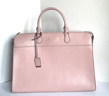 Load image into Gallery viewer, Kate Spade Morgan Laptop Work Bag Womens Pink Large Leather 16in Crossbody