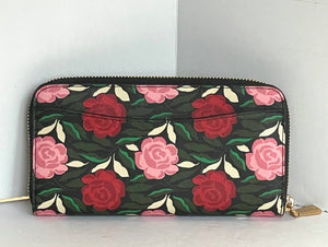 Kate Spade Morgan Large Wallet Womens Rose Garden Continental Zip Floral Black